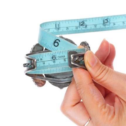 6.5" c1950's Arizona Gem Silica sterling silver Navajo cuff bracelet