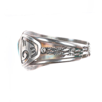 6.2" Vintage Navajo sterling silver high grade turquoise cuff bracelet RJ Jr