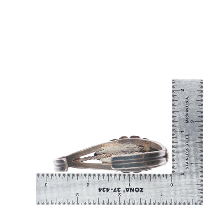 6.6" c1930's Navajo ingot silver Sleeping Beauty turquoise cuff bracelet