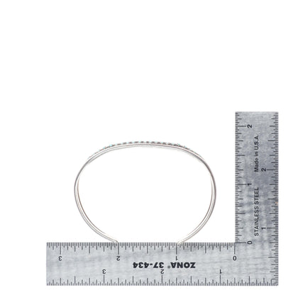 6.25" Vintage Zuni sterling silver needlepoint turquoise stacker cuff bracelet