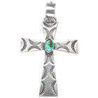 Ray Delgarito Navajo sterling silver Royston turquoise big cross pendant