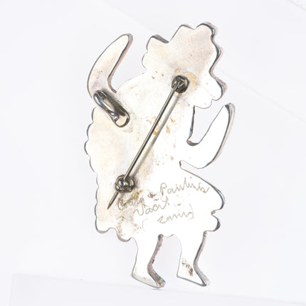 Gary-Pauline Vacit Zuni sterling silver turquoise rainbow dancer pendant/pin