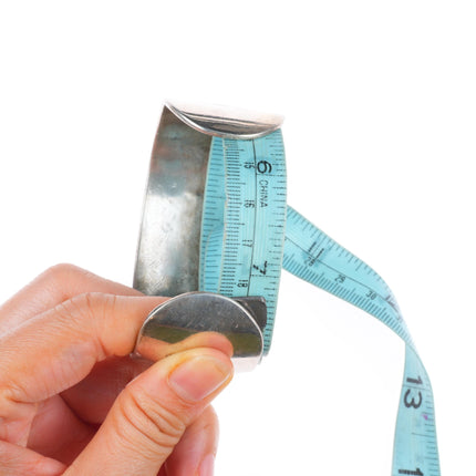 7.1" Garrison Boyd Navajo sterling silver wide band Yei overlay cuff bracelet