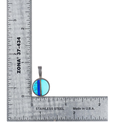 Charles Loloma Hopi 18k gold, sterling silver high grade Turquoise pendant