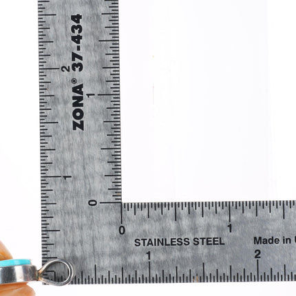 Charles Loloma Hopi 18k gold, sterling silver high grade Turquoise pendant