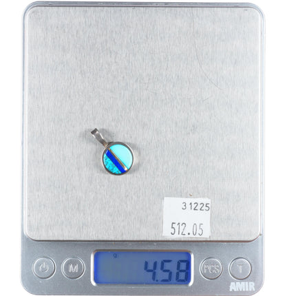 Charles Loloma Hopi 18k gold, sterling silver high grade Turquoise pendant