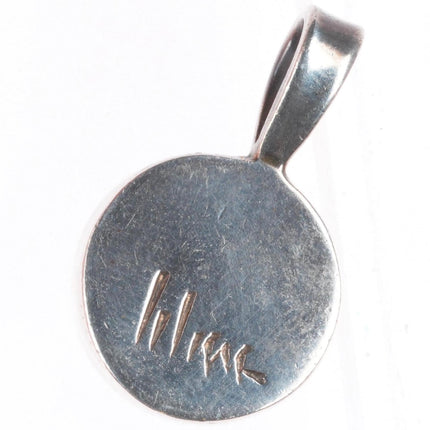 Charles Loloma Hopi 18k gold, sterling silver high grade Turquoise pendant