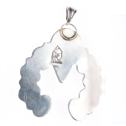 Large CB Gems southwestern sterling silver naja pendant w/ high grade turquoise