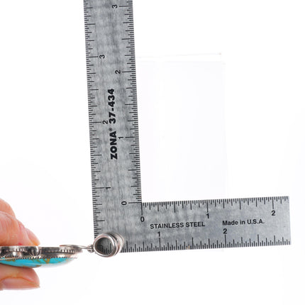 Large CB Gems southwestern sterling silver naja pendant w/ high grade turquoise