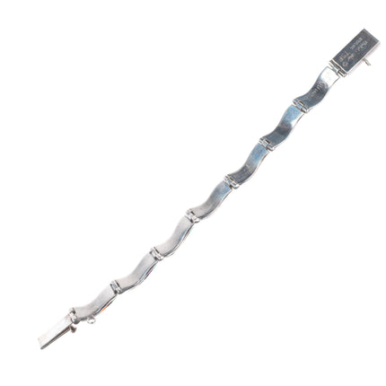 6.5" Livingston/Calvin Begay Navajo sterling silver stone inlay link bracelet