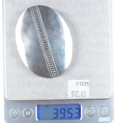 Anderson Parkett Navajo vintage sterling silver center stamped belt buckle