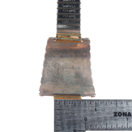 Nelson Walley 14k gold/sterling silver/turquoise southwestern watch tips