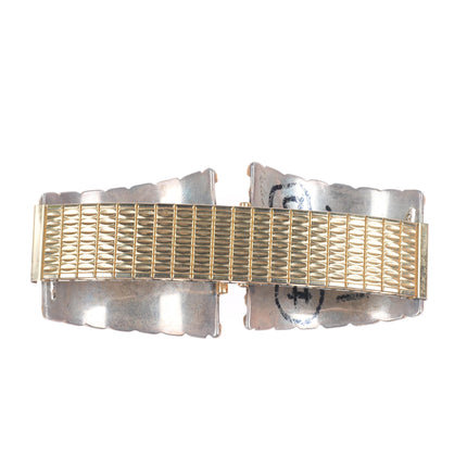 Nelson Walley 14k gold/sterling silver/turquoise southwestern watch tips