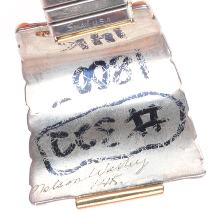 Nelson Walley 14k gold/sterling silver/turquoise southwestern watch tips