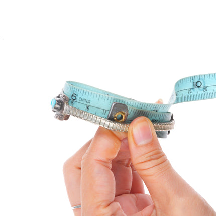 Vintage Harry H Begay Navajo sterling silver ladies watch tips w/turquoise