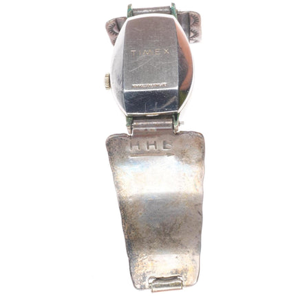 Vintage Harry H Begay Navajo sterling silver ladies watch tips w/turquoise