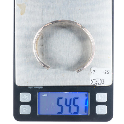 6.25" Tom Hawk Navajo sterling silver braided heavy cuff bracelet