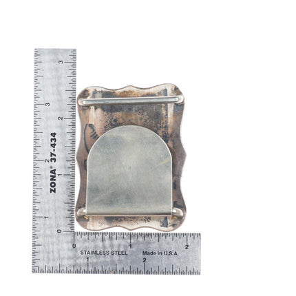 c1940's Vintage Visalia Stock SF CA Sterling silver lady cowboy boot belt buckle