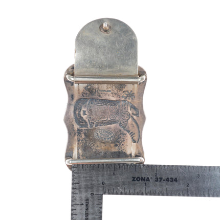 c1940's Vintage Visalia Stock SF CA Sterling silver lady cowboy boot belt buckle