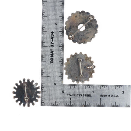 6 Vintage Zuni/Navajo sterling silver pendants/pins turquoise petit point