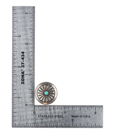 5 Vintage Southwestern sterling silver/turquoise button covers