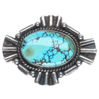40's-50's Vintage Navajo sterling silver #8 spiderweb turquoise pin/brooch