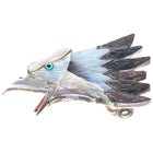 Vintage southwestern sterling silver carved shell eagle head belt buckle