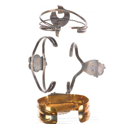 6"-6.5" Vintage Navajo/southwestern sterling silver/brass cuff bracelet lot