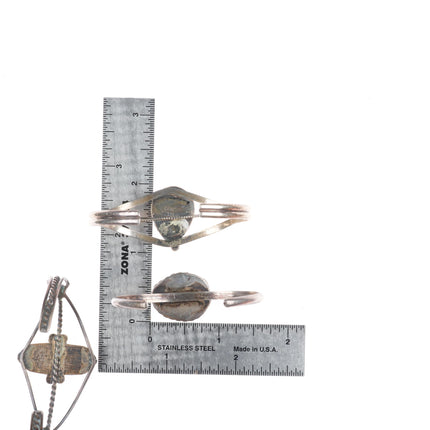 5.25"-6.25" Vintage Navajo/southwestern sterling silver turquoise cuff bracelets