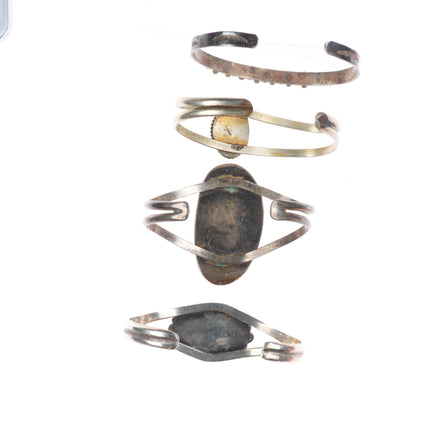 6"-6.25" Navajo/Zuni/southwestern sterling silver turquoise cuff bracelet lot