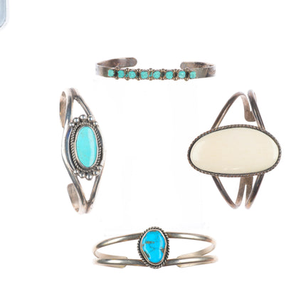 6"-6.25" Navajo/Zuni/southwestern sterling silver turquoise cuff bracelet lot