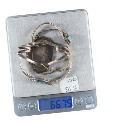 6"-6.25" Navajo/Zuni/southwestern sterling silver turquoise cuff bracelet lot