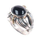 sz7.5 Lagos Caviar 18k gold/Sterling silver black onyx retro ring