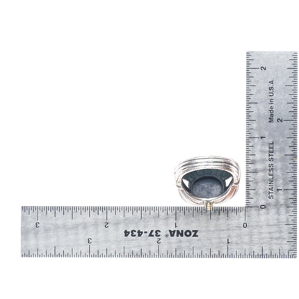 sz7.5 Lagos Caviar 18k gold/Sterling silver black onyx retro ring