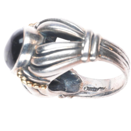sz7.5 Lagos Caviar 18k gold/Sterling silver black onyx retro ring
