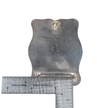 Vintage Stiles Southwestern Brutalist  sterling silver gemset belt buckle