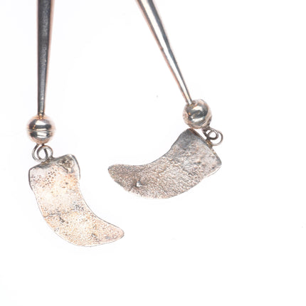 Heavy vintage southwestern sterling silver patriotic eagle bolo tie fancy tips