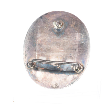 Thomas Nez Navajo sterling silver high grade Kingman turquoise belt buckle