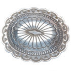 Marcella James Navajo sterling silver concho style deep stamped belt buckle