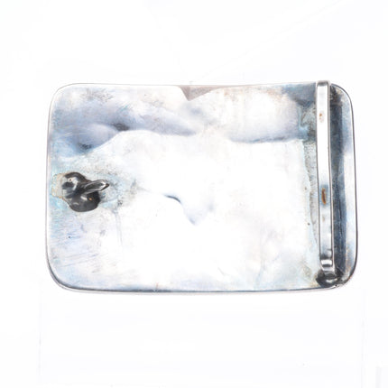 Vintage Navajo sterling silver horses/Saguaro cactus belt buckle