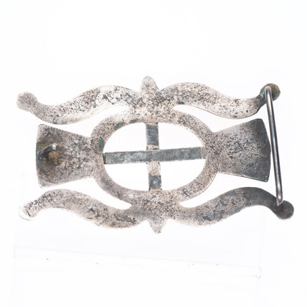 40's-50's Vintage Navajo sterling silver cast ketoh style belt buckle
