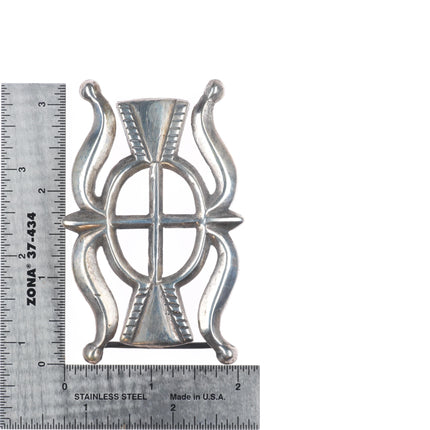 40's-50's Vintage Navajo sterling silver cast ketoh style belt buckle