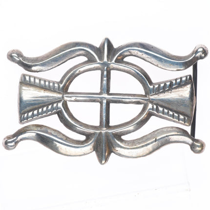 40's-50's Vintage Navajo sterling silver cast ketoh style belt buckle