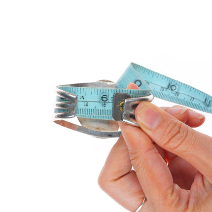 6" Vintage Navajo sterling silver Kingman turquoise 3 shank cuff bracelet