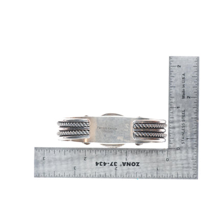 6.5" Patrick Yazzie Navajo sterling silver purple spiny oyster cuff bracelet