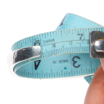 7.1" Vintage Navajo sterling silver lapis channel inlay cuff bracelet