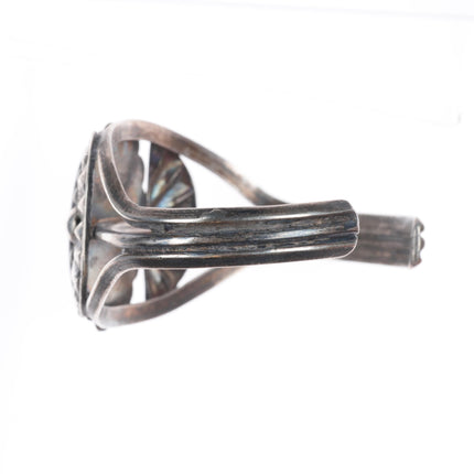 6.25" 1940's Vintage Montana agate Navajo sterling silver cuff bracelet