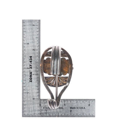 6.25" 1940's Vintage Montana agate Navajo sterling silver cuff bracelet