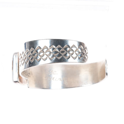 6.8" GSC Vintage Native American Wild Horse Jasper sterling silver cuff bracelet