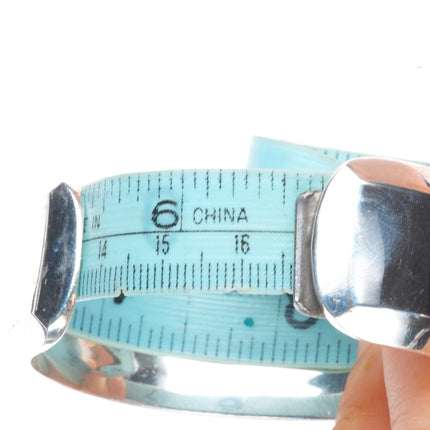 6.5" Willie Shaw Navajo sterling silver multi-stone inlay sunface cuff bracelet